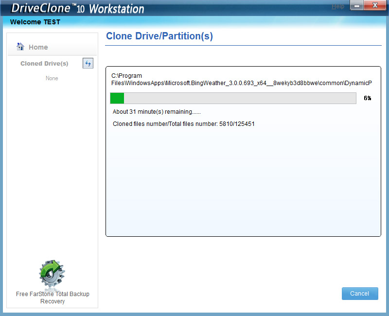 DriveClone Workstation - Cloning